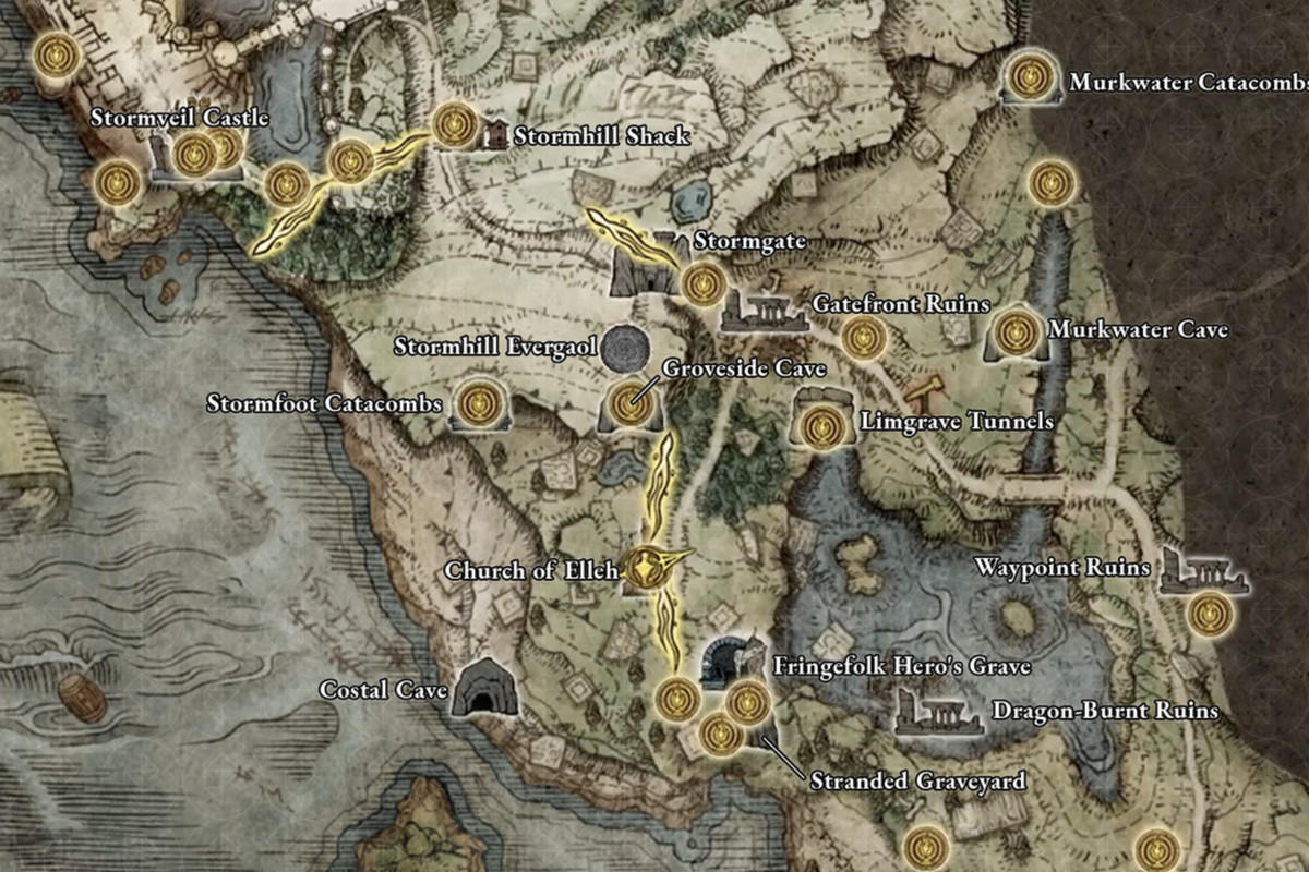 A portion of Elden Ring’s map