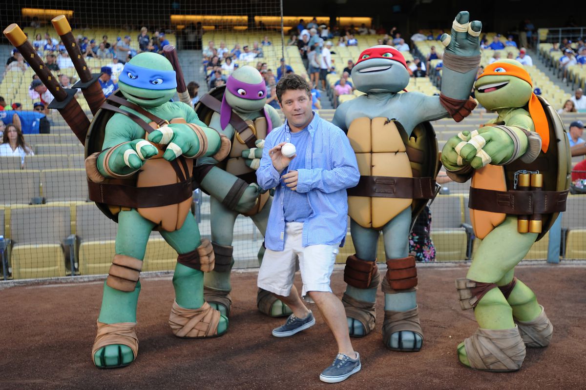 I have no idea what Sean Astin has to do with the TMNT. I do know that if Michael Bay takes a steaming dump on another of my favorite childhood cartoons, I will be forced to hunt him down. (PS - Why so sad, Donatello?)