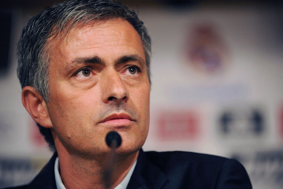 MADRID, SPAIN - MAY 31:  Real Madrid's new coach Jose Mourinho of Portugal holds a press conference at  the Santiago Bernabeu stadium on May 31, 2010 in Madrid, Spain.  (Photo by Denis Doyle/Getty Images)