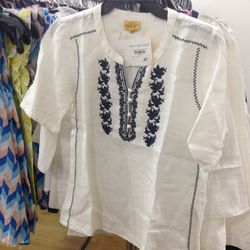 Maurice embroidered top, $39