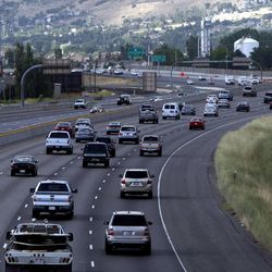 Traffic on I-15 Monday afternoon, June 25, 2012, in Salt Lake City, Utah.  