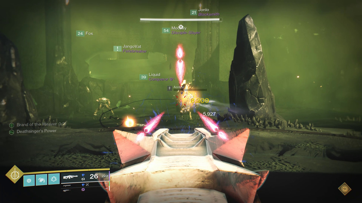 A Guardian kills enemies to gain Deathsinger’s Power in Destiny 2’s King’s Fall raid