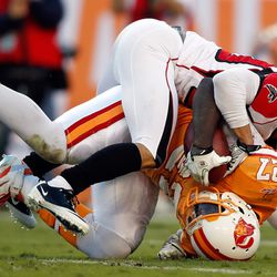 TAMPA, FL - DECEMBER 05:  of the Tampa Bay Buccaneers of the Atlanta Falcons during the game at Raymond James Stadium on December 5, 2010 in Tampa, Florida.