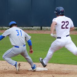 The CCSU Blue Devils take on the UConn Huskies in a college baseball game at J.O. Christian Field in Storrs, CT on April 30, 2019.