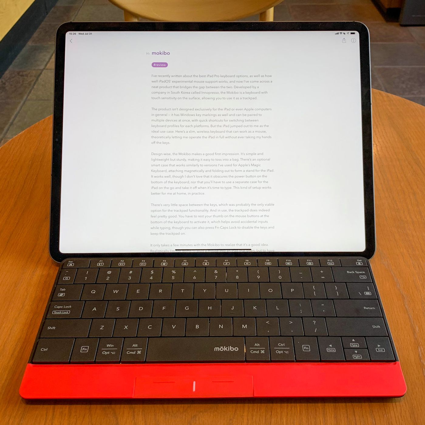 This hybrid keyboard-trackpad is almost a great iPad mouse