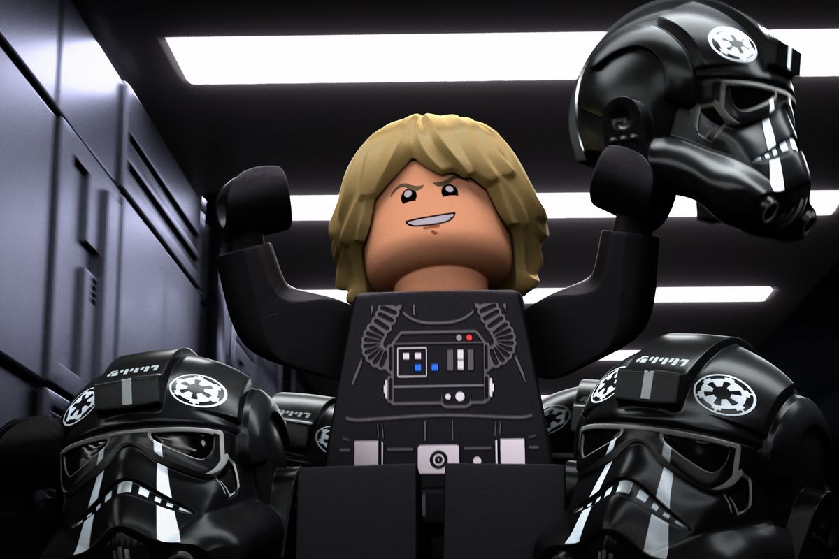 Luke Skywalker but evil in Empire uniform in LEGO Star Wars Terrifying Tales
