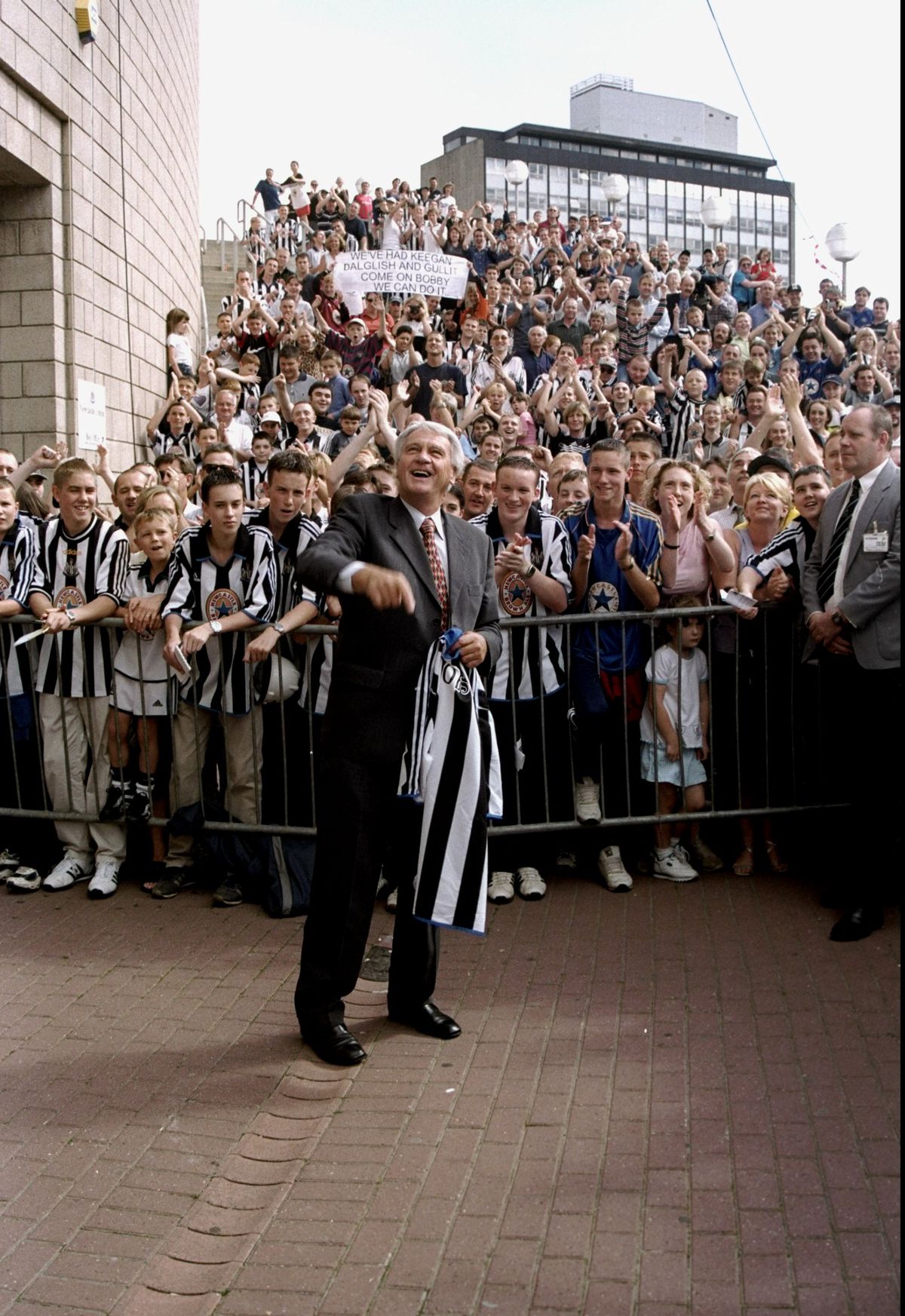 Bobby Robson greets fans