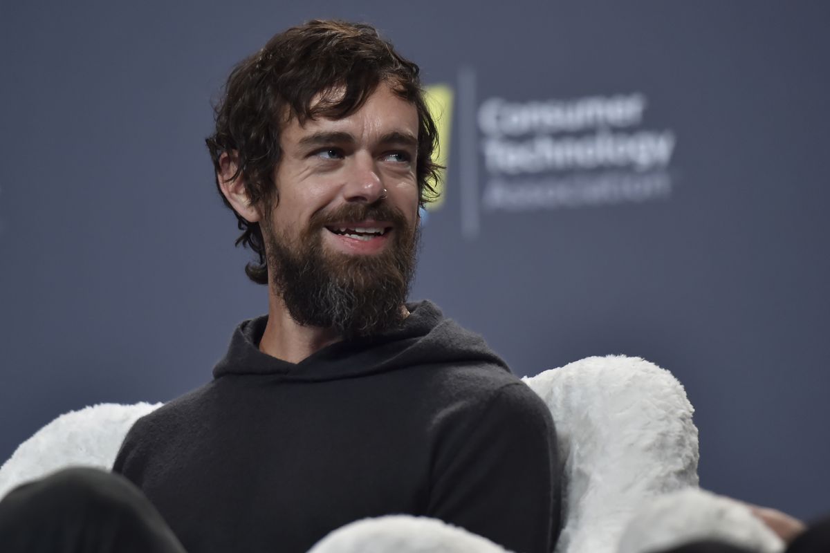 Twitter CEO Jack Dorsey onstage at an event.