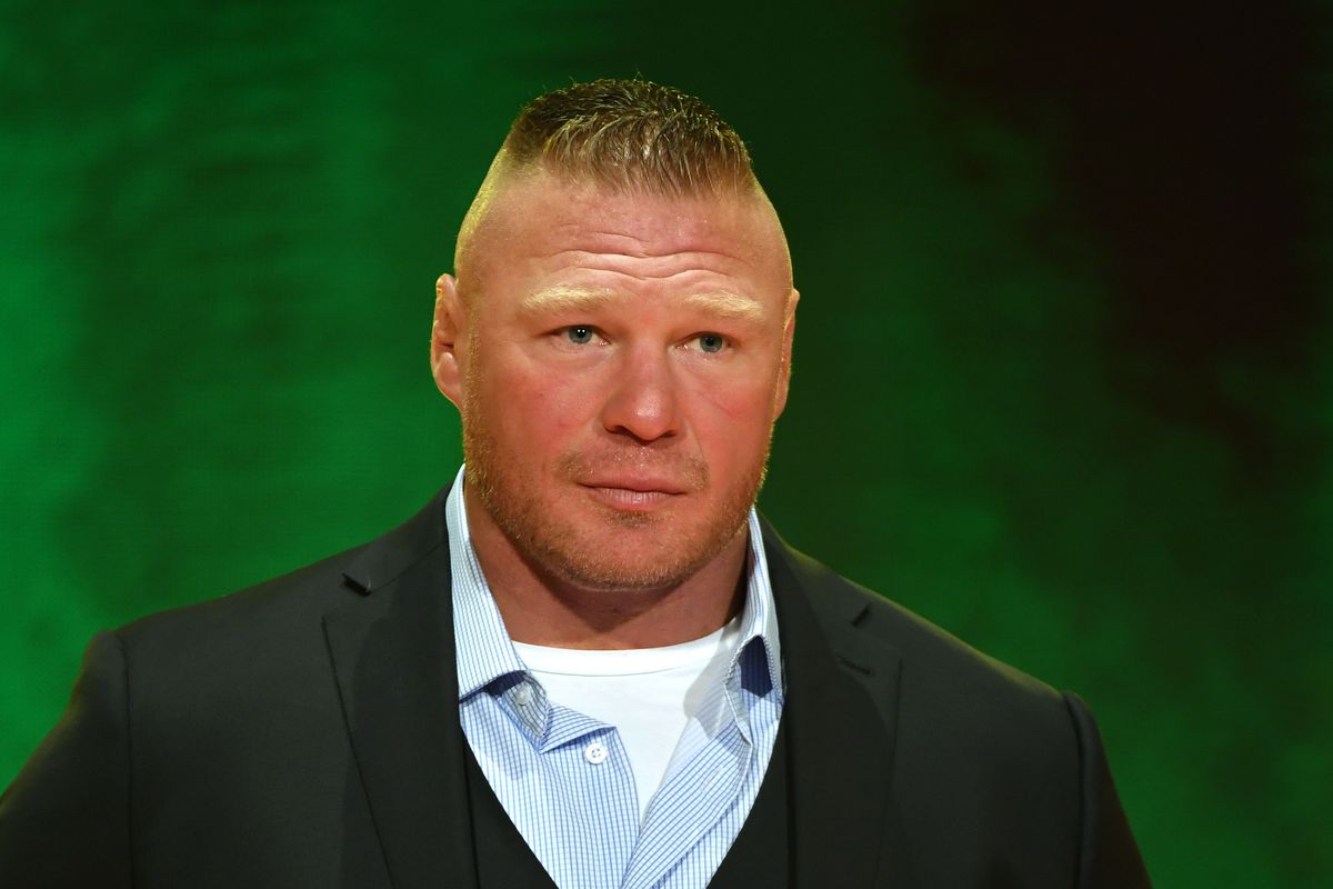 WWE champion Brock Lesnar speaks during a WWE news conference at T-Mobile Arena on October 11, 2019 in Las Vegas, Nevada. Lesnar will face former UFC heavyweight champion Cain Velasquez and WWE wrestler Braun Strowman will take on heavyweight boxer Tyson Fury at the WWE’s Crown Jewel event at Fahd International Stadium in Riyadh, Saudi Arabia on October 31.
