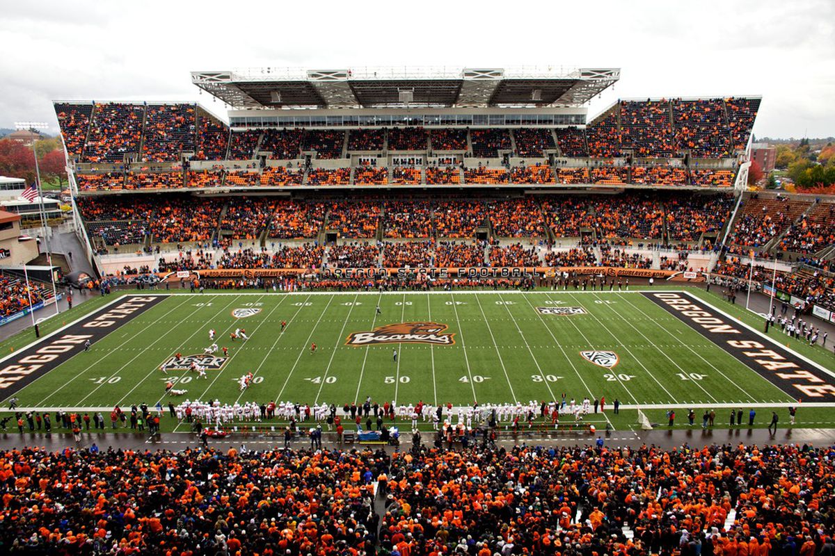 CORVALLIS, OR - NOVEMBER 5: General view of Reser Stadium as the Stanford Cardinals play the Oregon State Beavers on November 5, 2011 in Corvallis, Oregon.  (Photo by Craig Mitchelldyer/Getty Images)