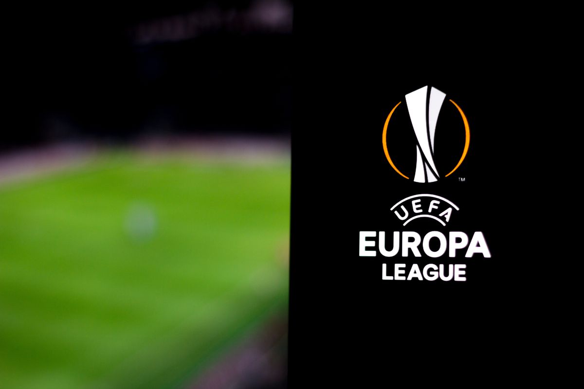 In this photo illustration a UEFA Europa League logo seen...