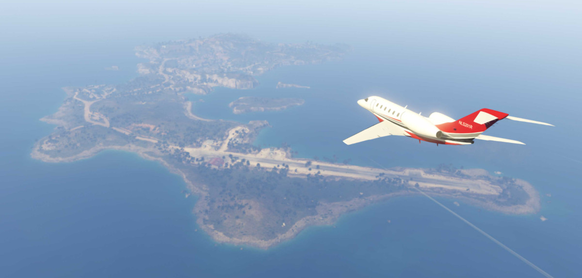 Grand Theft Auto Online - an aerial view of Cayo Perico island