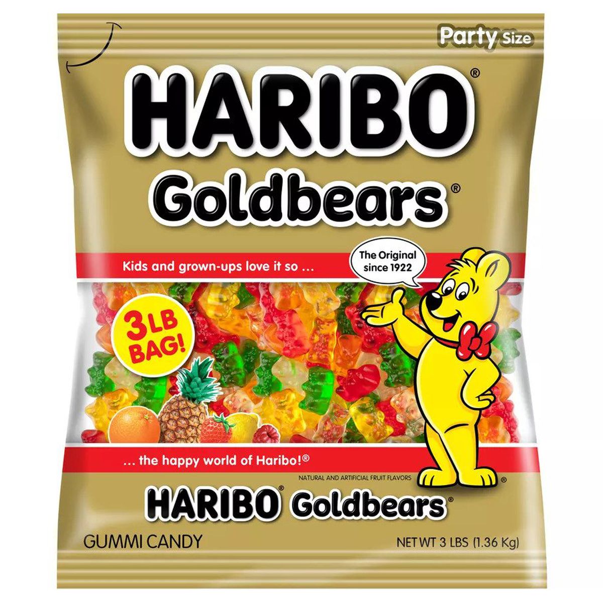 A bag of Haribo gummi bears