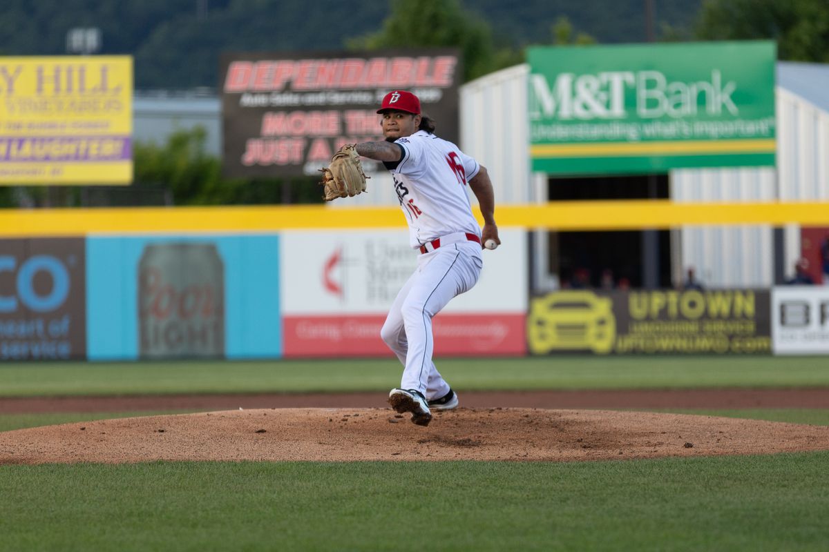 Jose Chacin throws a pitch for the Binghamton Rumble Ponies