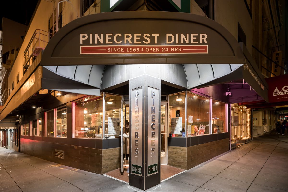 The exterior of Pinecrest Diner.