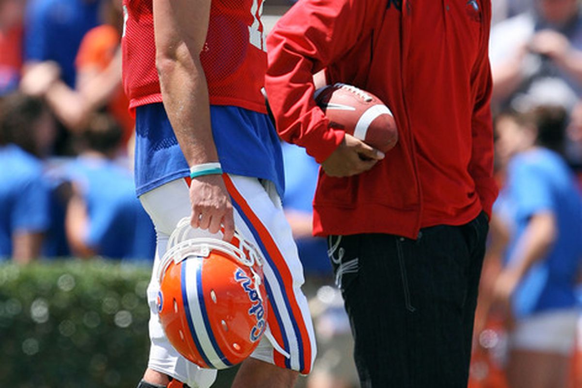 Florida fans hope the guy on the left has at least one season as good as the guy on the right's senior campaign.