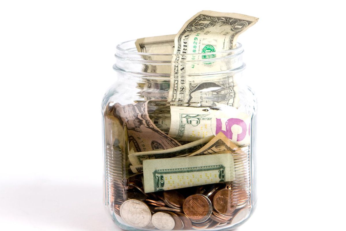 tip jar full of cash