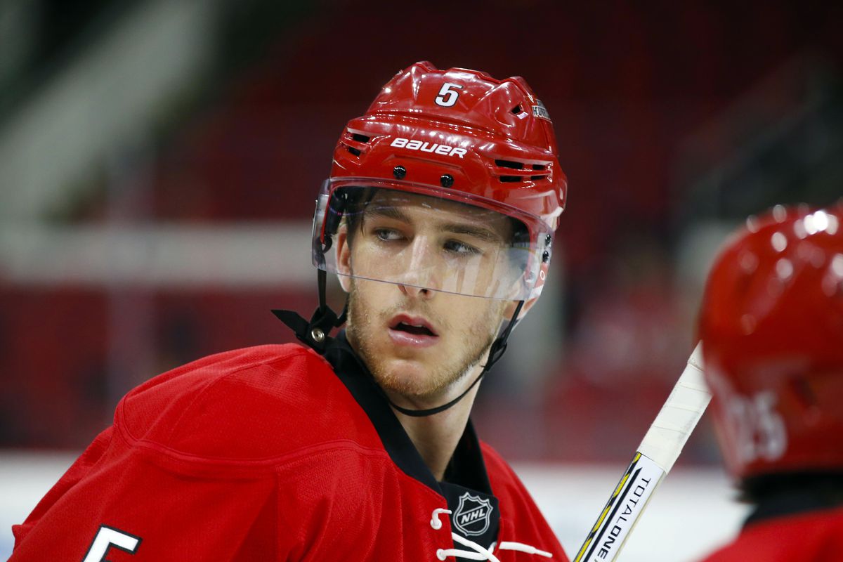 Noah Hanifin continues to make a case for himself in Carolina