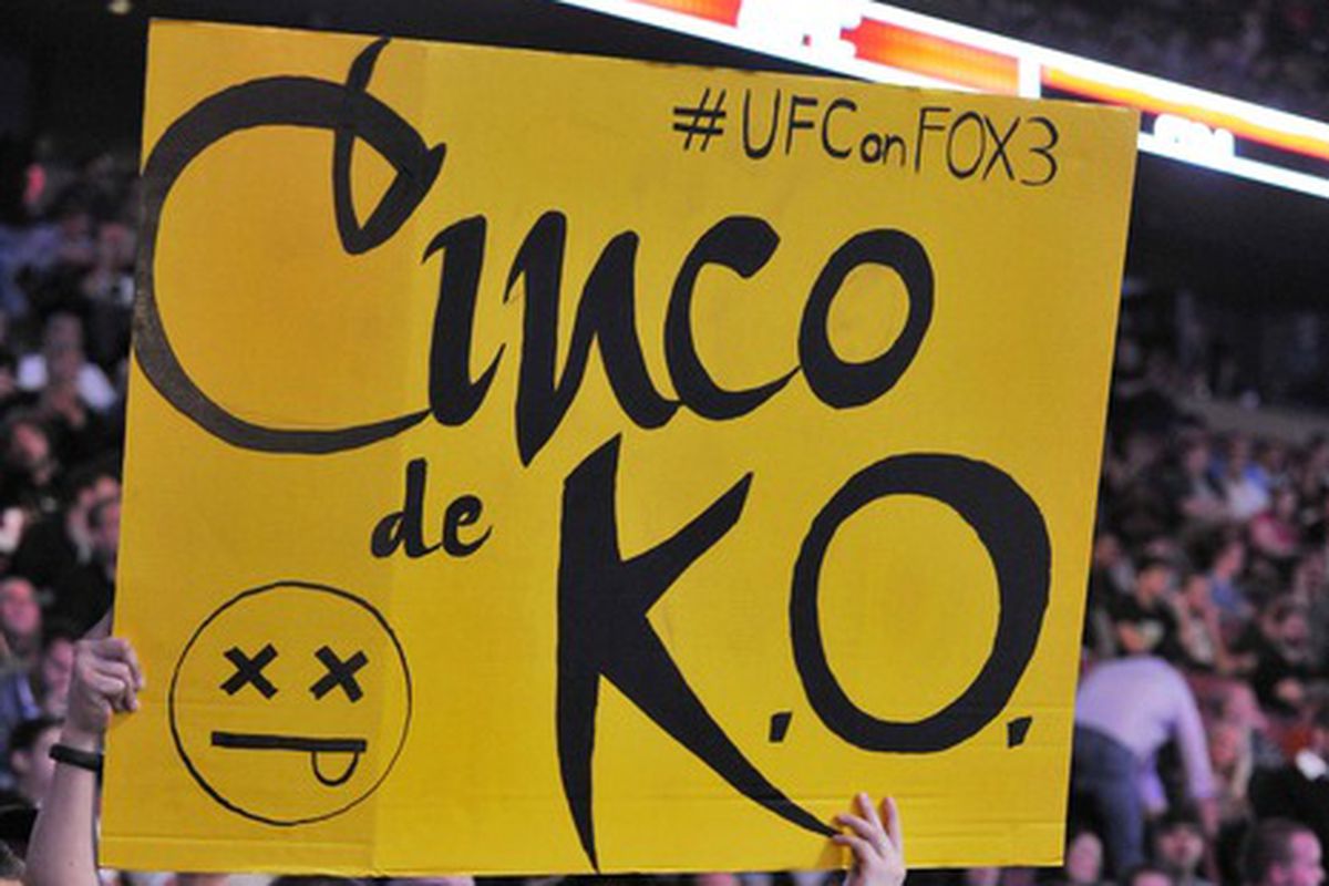 UFC fans will have 31 opportunities to make signs like this in 2013.