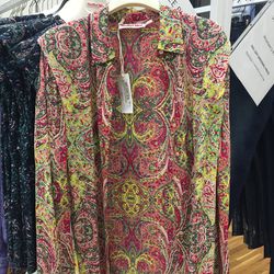 Button-down blouse, $156