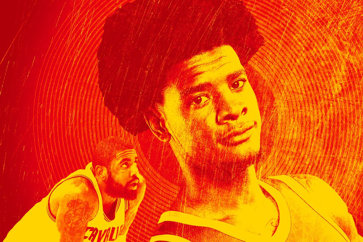 Portrait of Josh Jackson with Kyrie Irving in the background