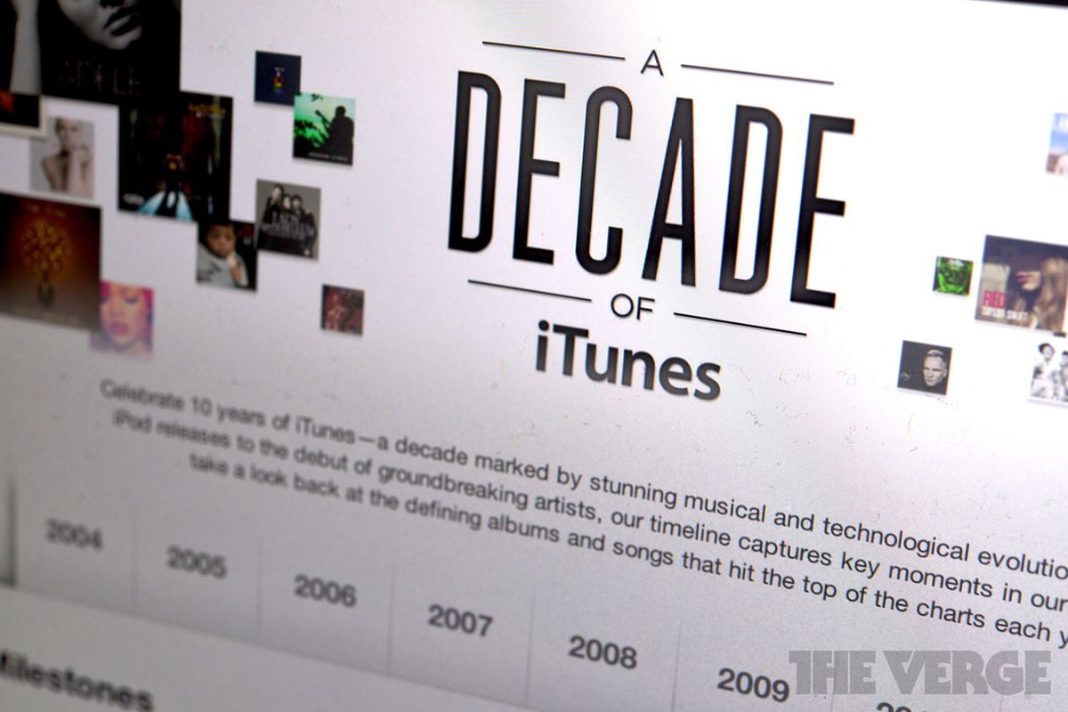 Decade of iTunes anniversary 