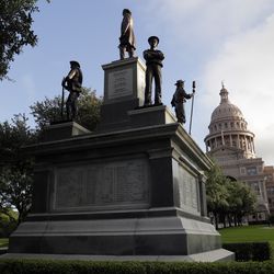 In this Monday, Aug. 21, 2017, photo, the Texas State Capitol Confederate Monument stands on the south lawn in Austin, Texas. The Civil War lessons taught to American students often depend on where the classroom is, with schools presenting accounts of the conflict that vary from state to state and even district to district.