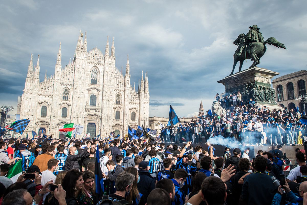 FC Internazionale Fans Celebrate Winnining The Serie A Title