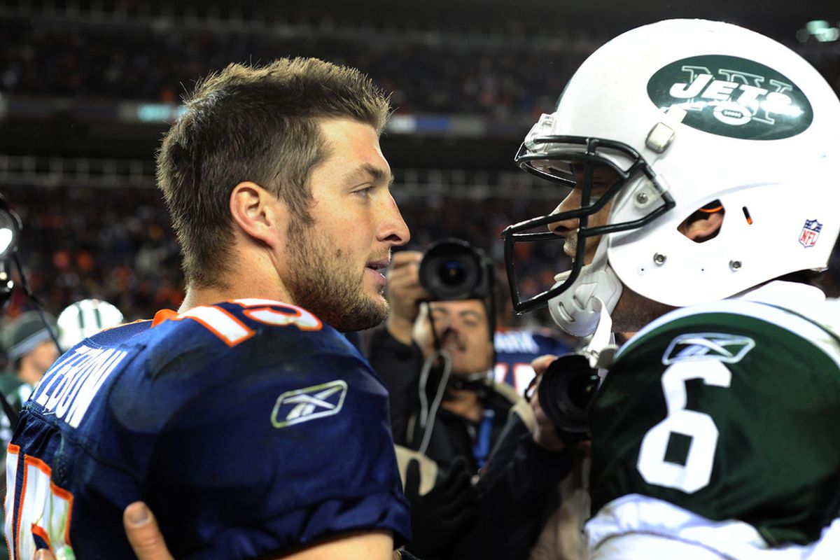 Can Tim Tebow and Mark Sanchez share a team? We are about to find out  (Photo by Garrett W. Ellwood/Getty Images)