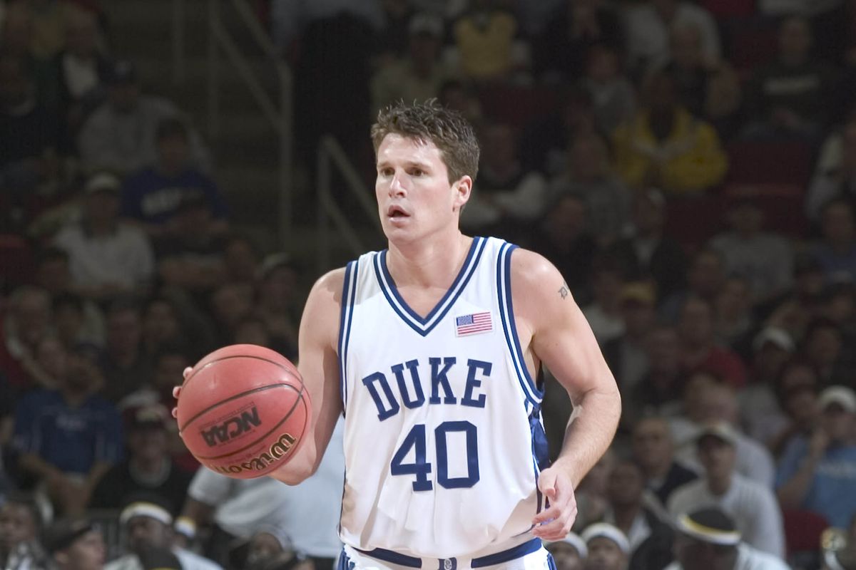 18 March 2004: Andy Borman of the Duke Blue Devils during the Devils 96-61 victory over Alabama State in the first round of the NCAA Tournament at the RBC Center in Raleigh, NC.