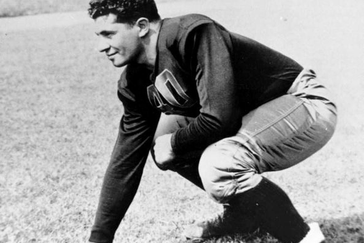 Future Pro Football Hall of Fame head coach of the Green Bay Packers Vince Lombardi poses here as a student at Fordham University circa the mid-1930s. (Photo by Fordham University/Getty Images)