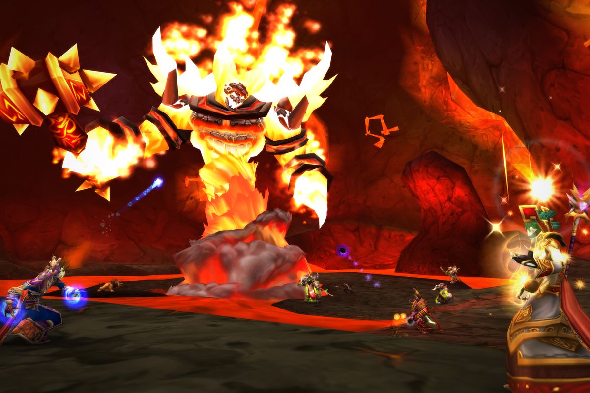 Molten Core, as depicted in World of Warcraft Classic
