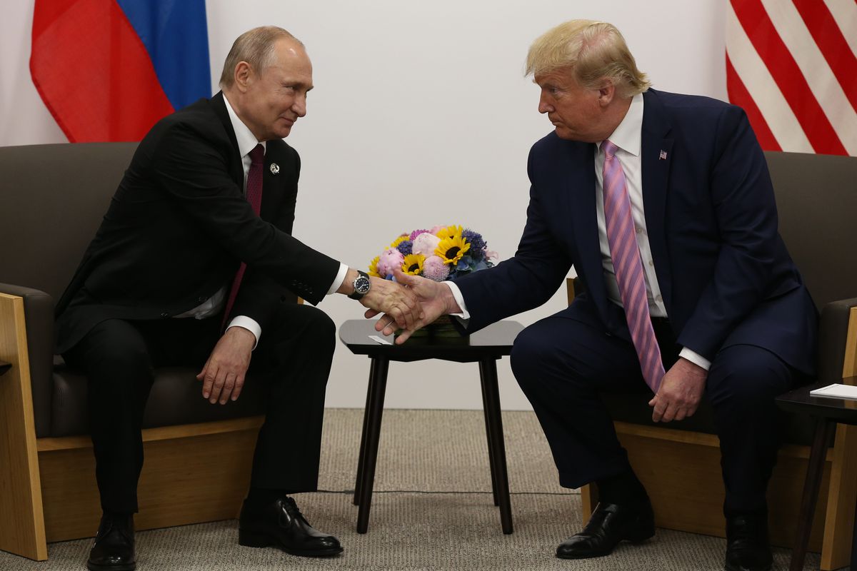 Russian President Vladimir Putin attends the G20 Osaka Summit 2019
