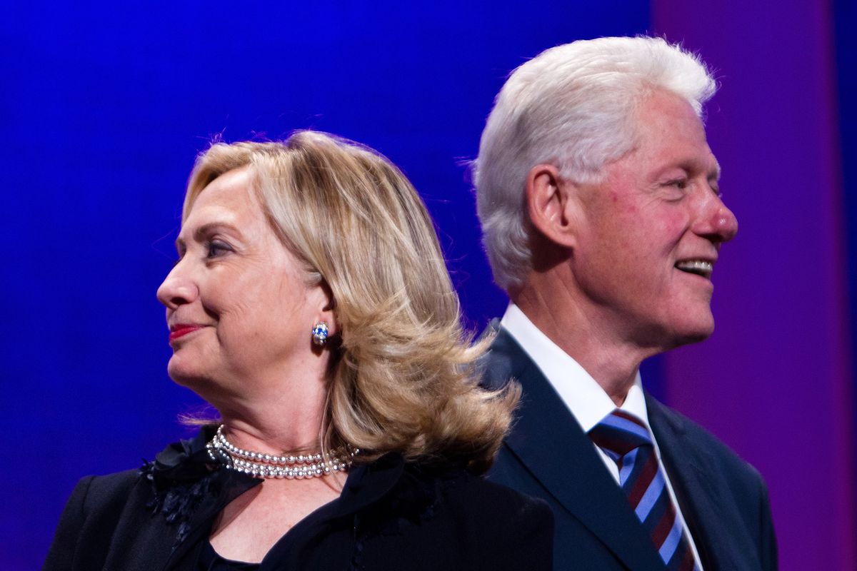 Bill and HIllary Clinton at the 2011 annual meeting of the Clinton Foundation Global Initiative.