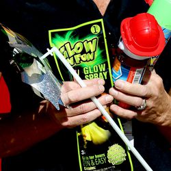 Safe toys are displayed as an alternative to sparklers during a Fourth of July fireworks demonstration at Fire Station No. 10 in Salt Lake City on Wednesday, July 3, 2019. According to National Fire Protection Association, hospital emergency rooms in the U.S. treated an estimated 12,900 people for fireworks related injuries in 2017. Of those injuries, 54% were to the extremities and 36% were to the head. Children younger than 15 years of age accounted for more than one-third (36%) of the injuries.