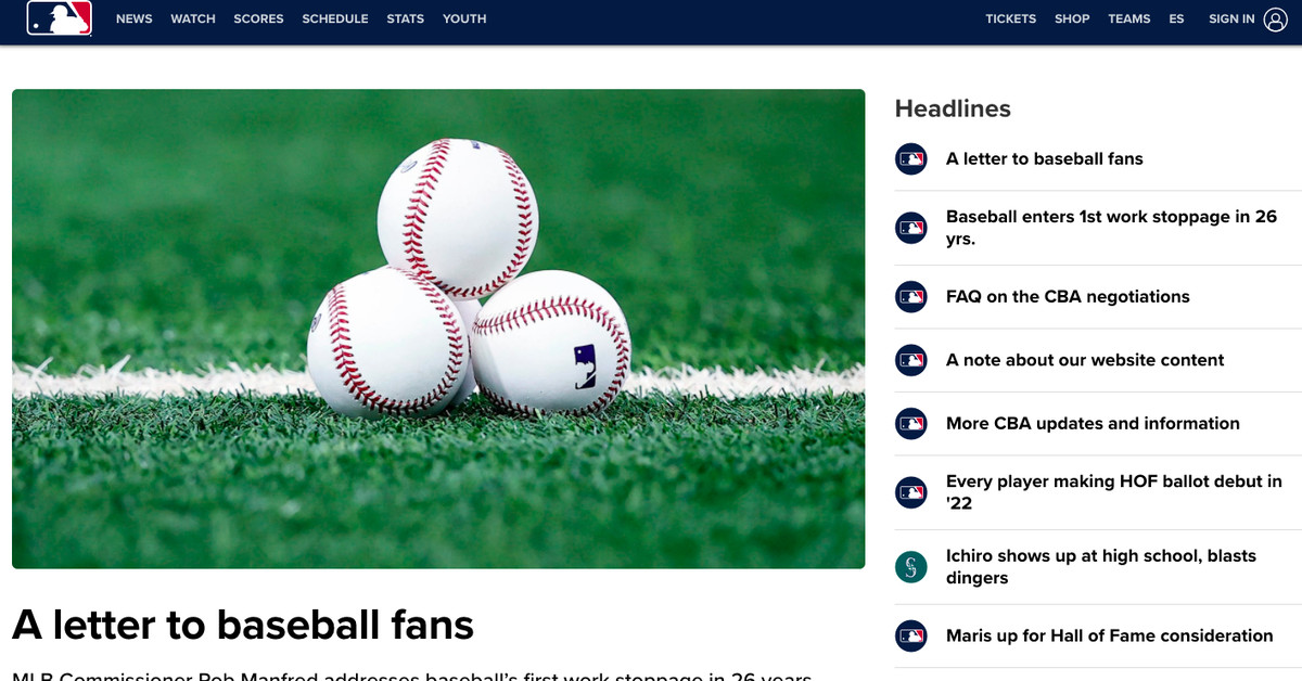 The MLB owners’ lockout has turned MLB.com into a wasteland thumbnail