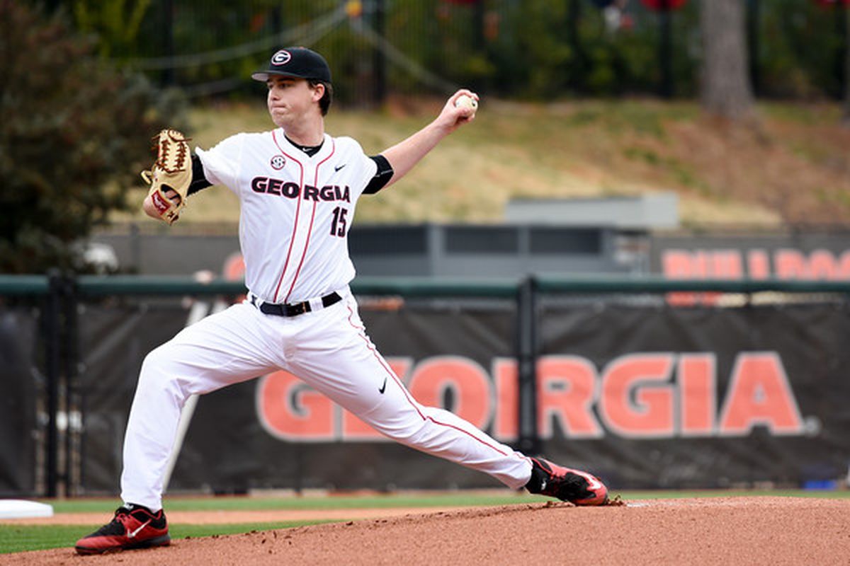 Georgia freshman pitcher Kevin Smith took the mound in the Bulldogs' 2-1 series victory over Georgia Southern 