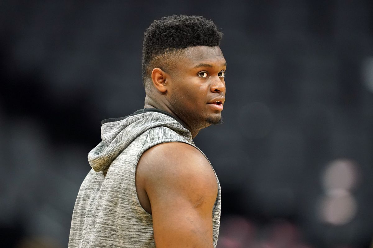 New Orleans Pelicans forward Zion Williamson warms-up before the game against the Sacramento Kings at Golden 1 Center.&nbsp;