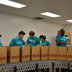 Volunteers serve at the Utah Food Bank. The food bank is looking for volunteers year-round, not just during the holiday season.