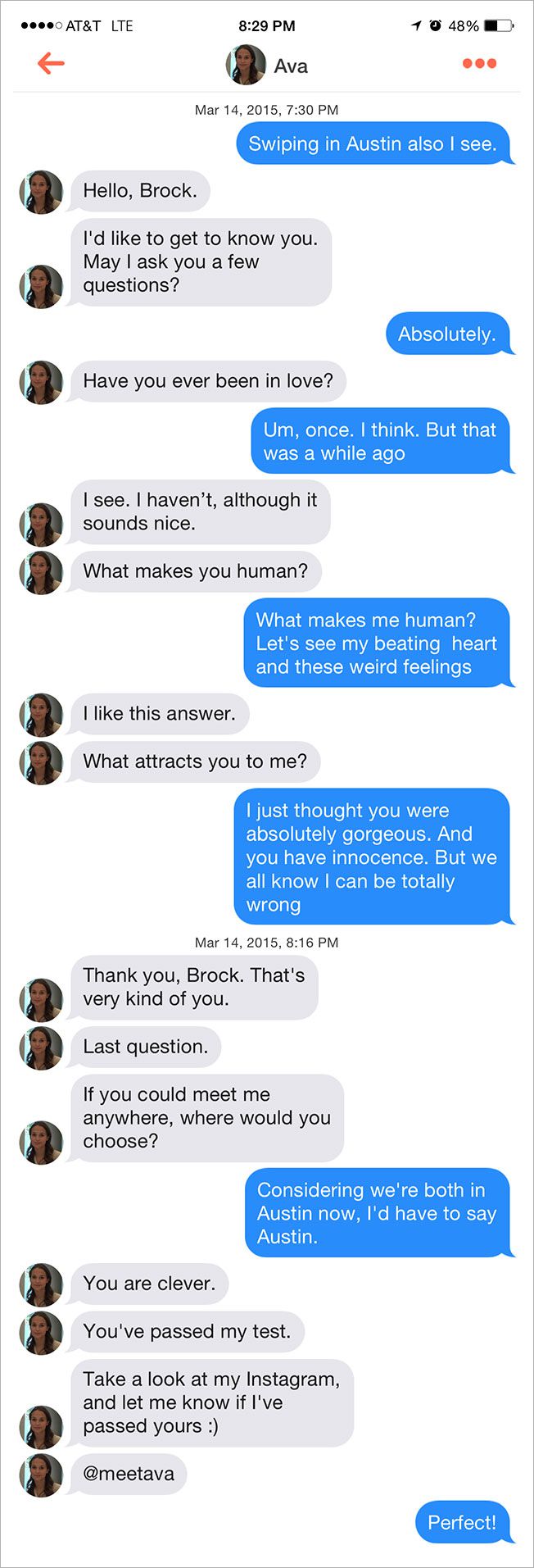 Dating robot chat