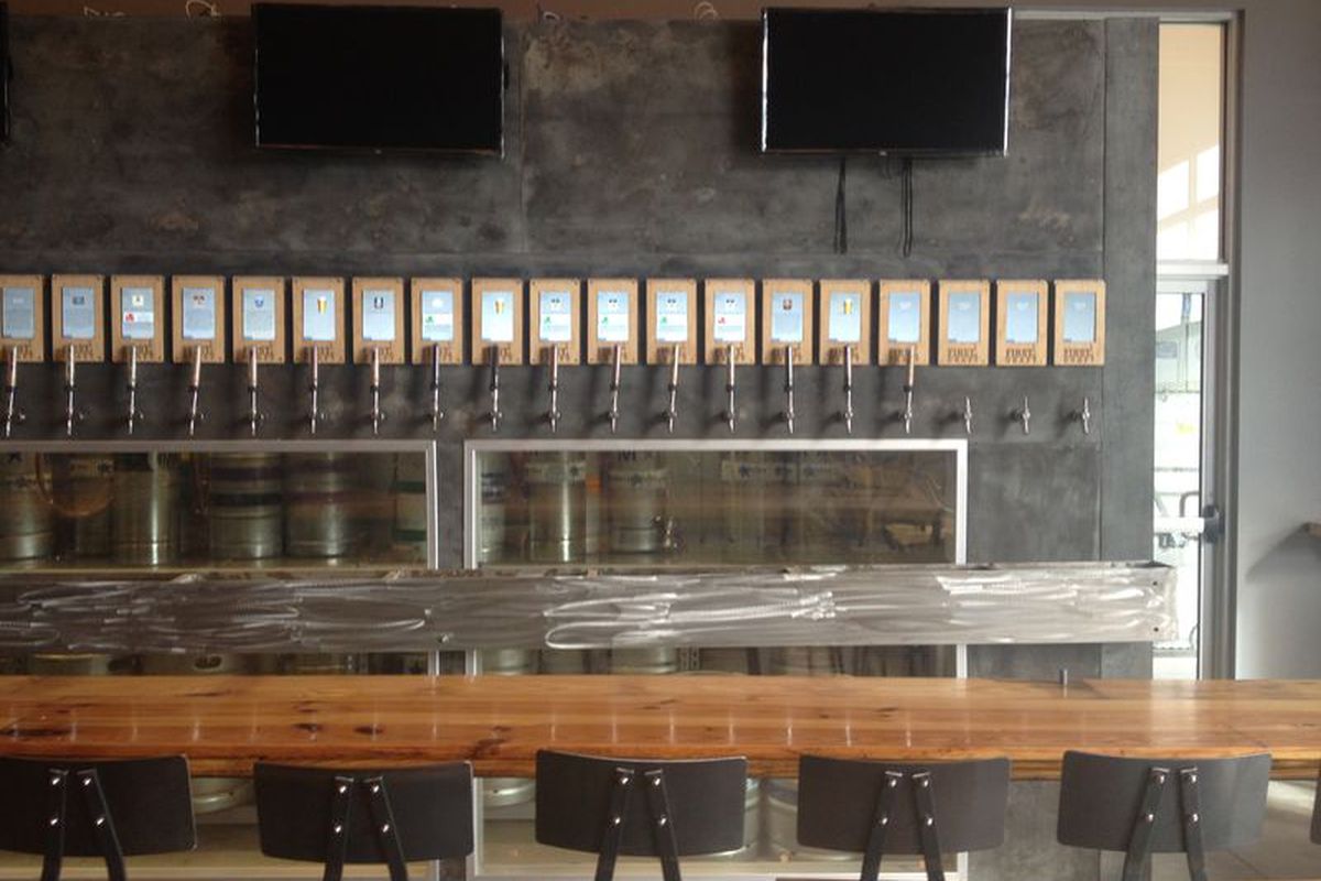 Pour-it-yourself draft system at RiNo's First Draft is ready for Oktoberfest this weekend.
