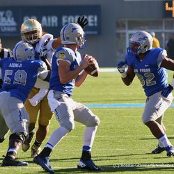 Air Force QB Nate Romine about to pass