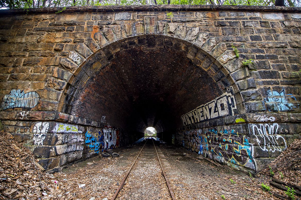 This stone bridge with an active rail line above could be an iconic Beltline site one day.
