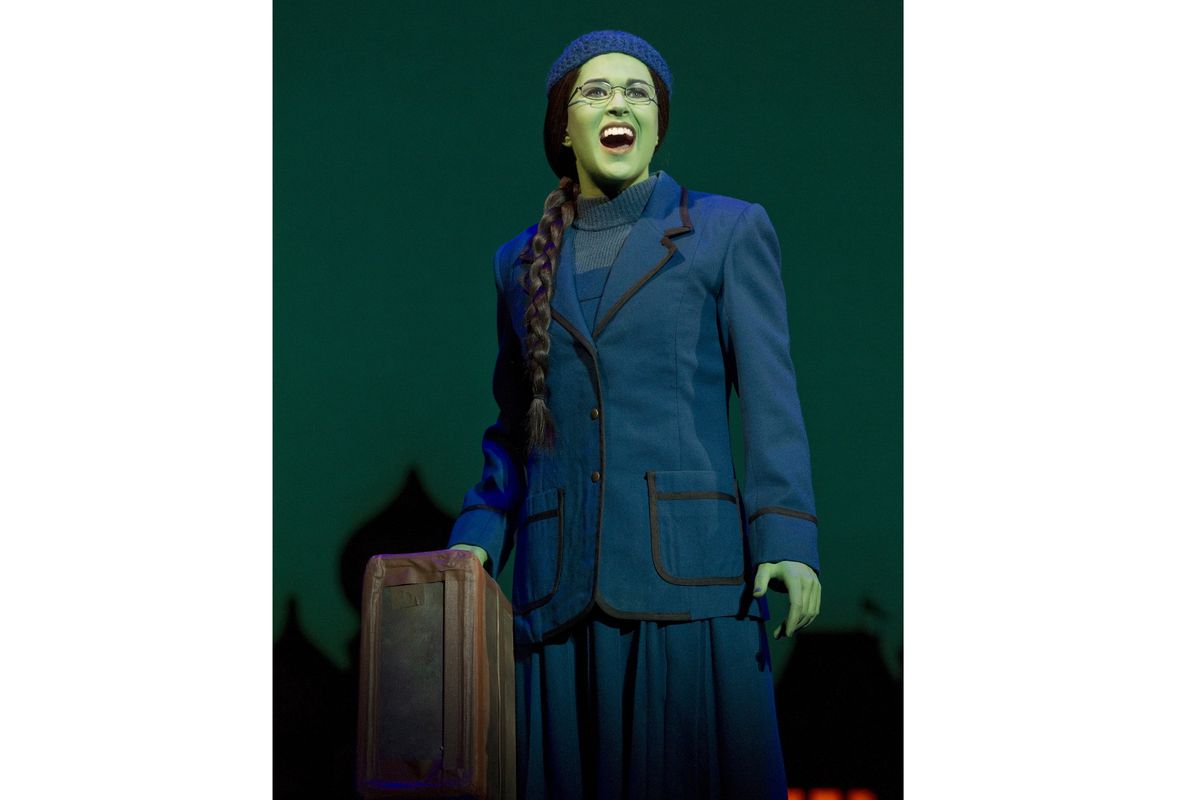 This image shows understudy Carla Stickler in the role of Elphaba from the musical “Wicked” in New York in March 2012. Stickler, who now works as a software engineer in Chicago, returned to the musical to reprise her role amid the pandemic.