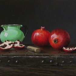 Pomegranates and a Green Jug, Ian Mastin