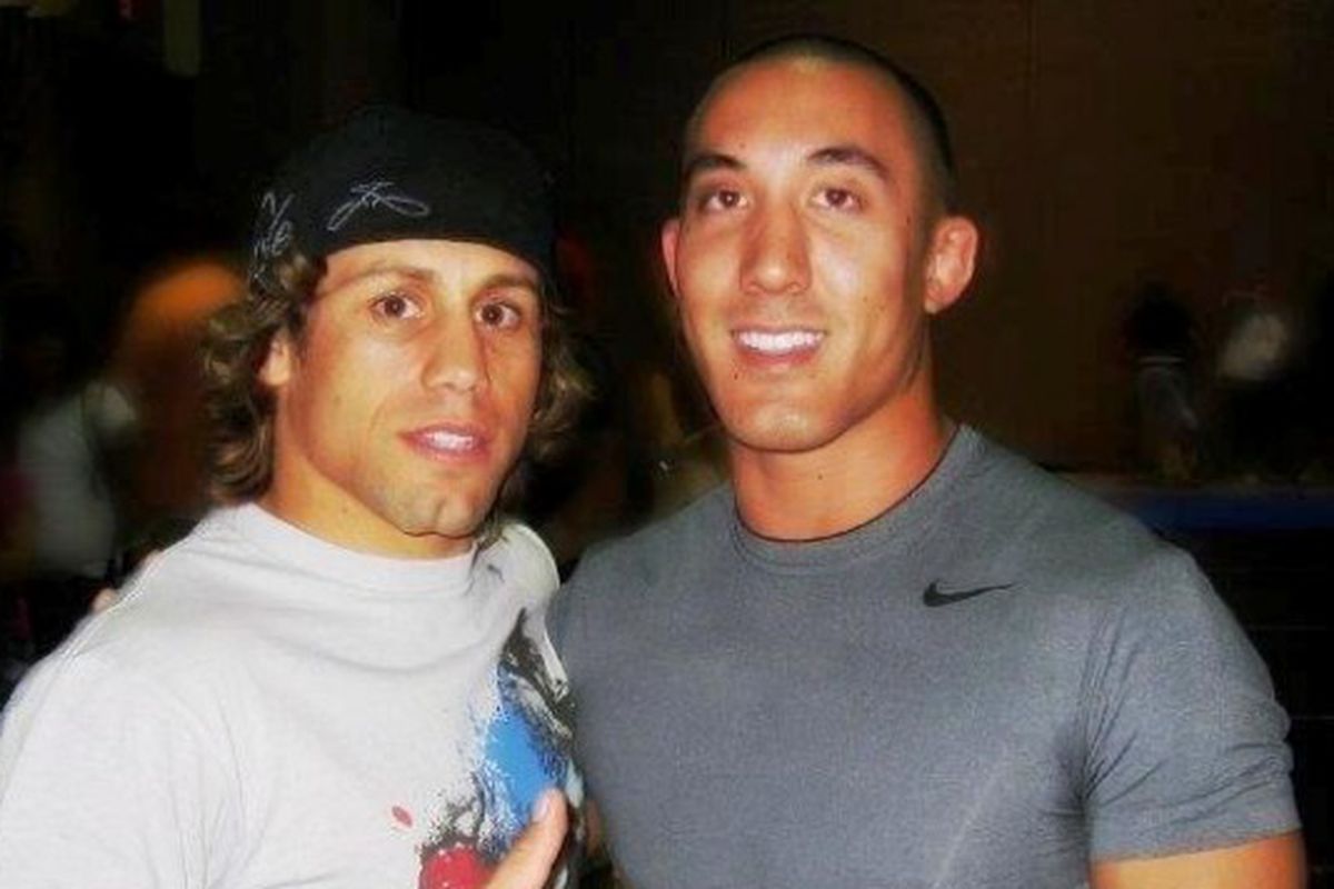 Graham Spencer (right) with former WEC featherweight champion and current UFC bantamweight Urijah Faber (left).