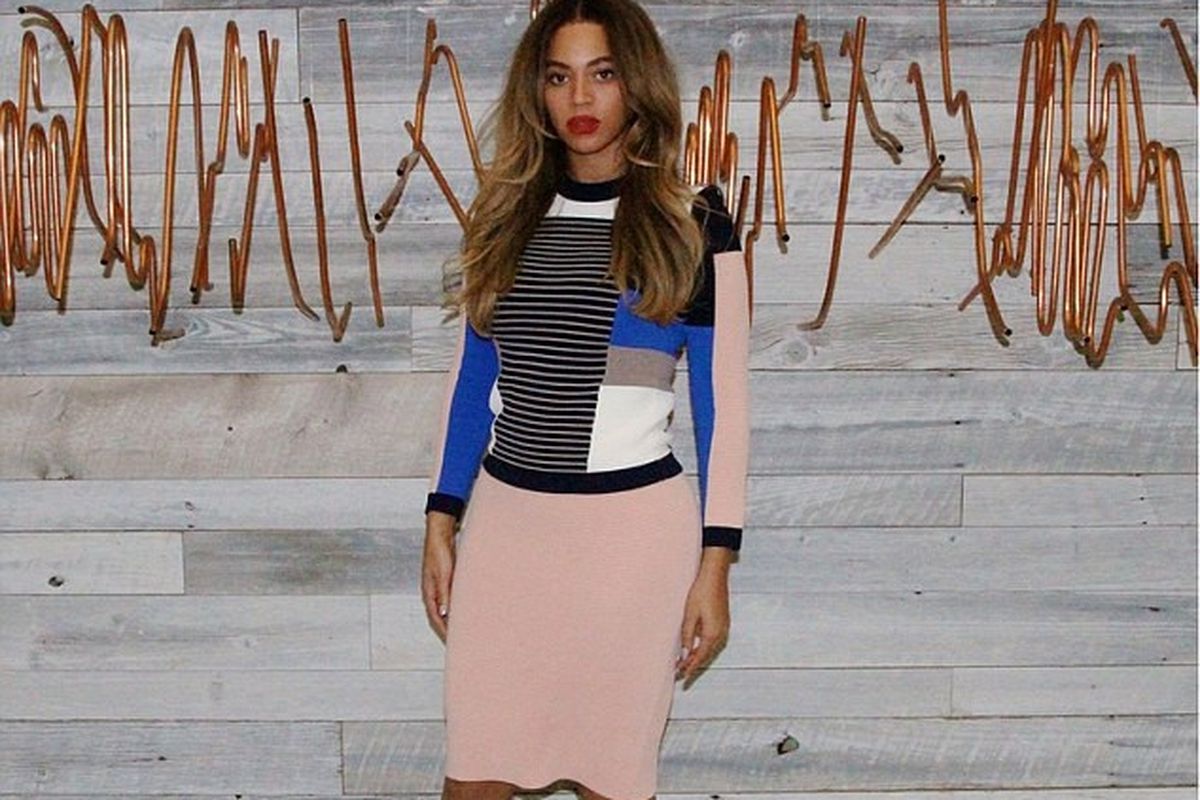 Beyoncé wearing the brand's sweater and skirt. Photo: <a href="http://jonathansimkhai.com/pages/who-wore-what">Jonathan Simkhai</a>