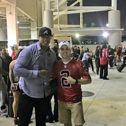 Evan with former Falcon Jack Crawford