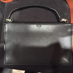 Black leather bag, $125