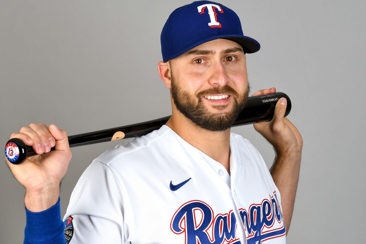 Joey Gallo of the Texas Rangers poses during Photo Day on Wednesday, February 19, 2020 at Surprise Stadium in Surprise, Arizona.